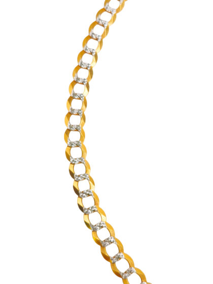Flat Cuban Link with Diamond-Cut Finish – Yellow Gold