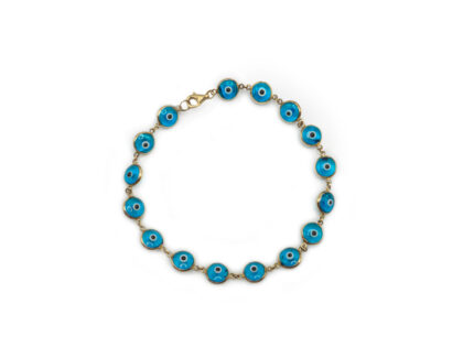 Evil Eye Bracelet with Light Blue Enamel