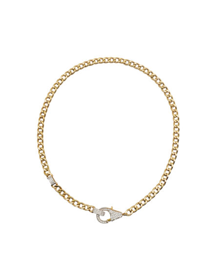 Yellow Gold Cuban with Diamond-Cut Hook Clasp