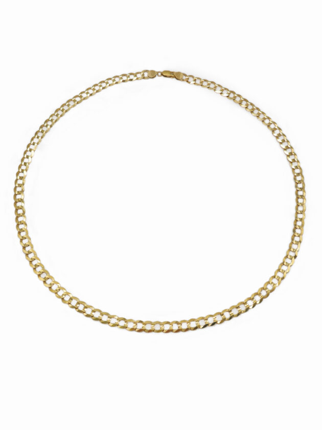 Flat Cuban Link in Yellow Gold