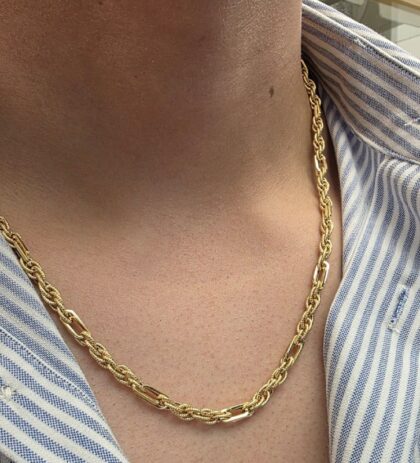 CHAIM 18KT GOLD ROPE FANCY 22IN 5MM