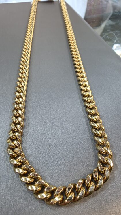Chain 18KT Gold Miami Cuban Hollow
