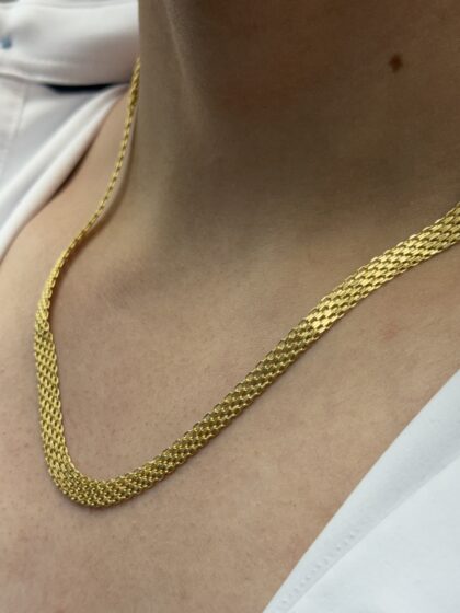 Chain 18kt gold tejido Chino 21 inch 6mm