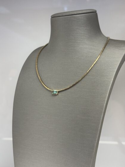 Cadena Esmeralda diamante 14kt