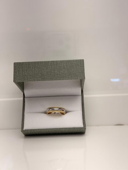 Ring wedding antistress 2 tonos coin borde 5mm 9.5